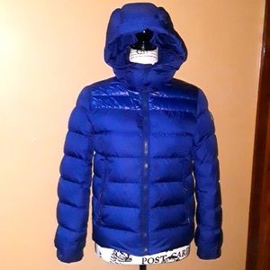 AUTHENTIC Moncler Maya Big Boys Down Puffer Blue Jacket with Hood